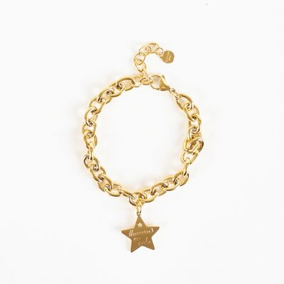 Bracelet à breloques étoile dorée