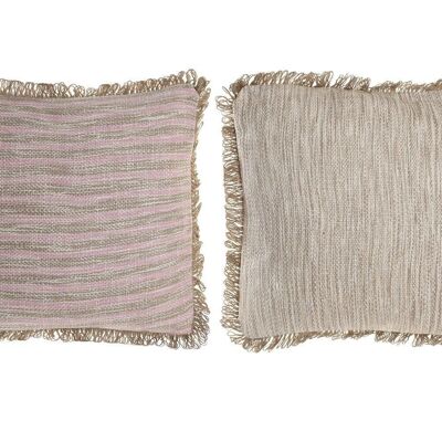 COTTON CUSHION 45X15X45 450 GR, FRINGES 2 ASSORTMENTS. TX202896