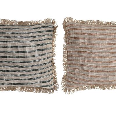 COTTON CUSHION 45X15X45 450 GR, FRINGES 2 ASSORTMENTS. TX202897