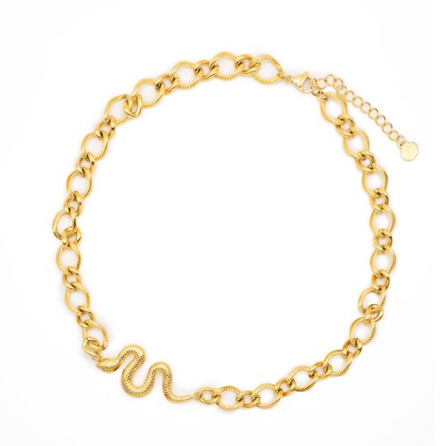 Gold Texture Snake Necklace