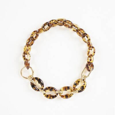 Oversized Tortoiseshell Link Chain Necklace