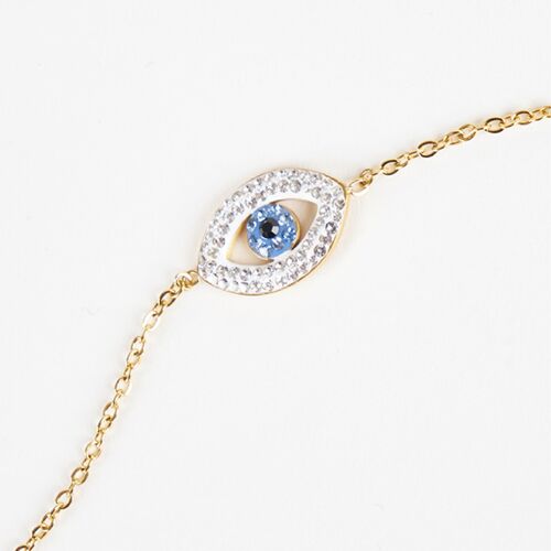 Blue Evil Eye Gold Bracelet