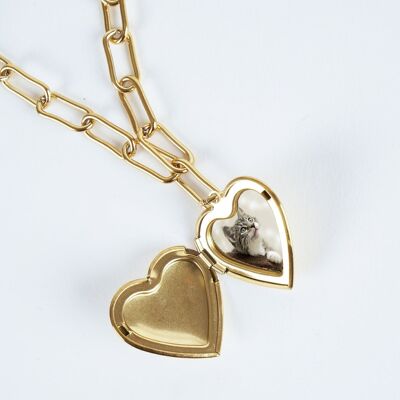 Photo Lover Gold Heart Necklace