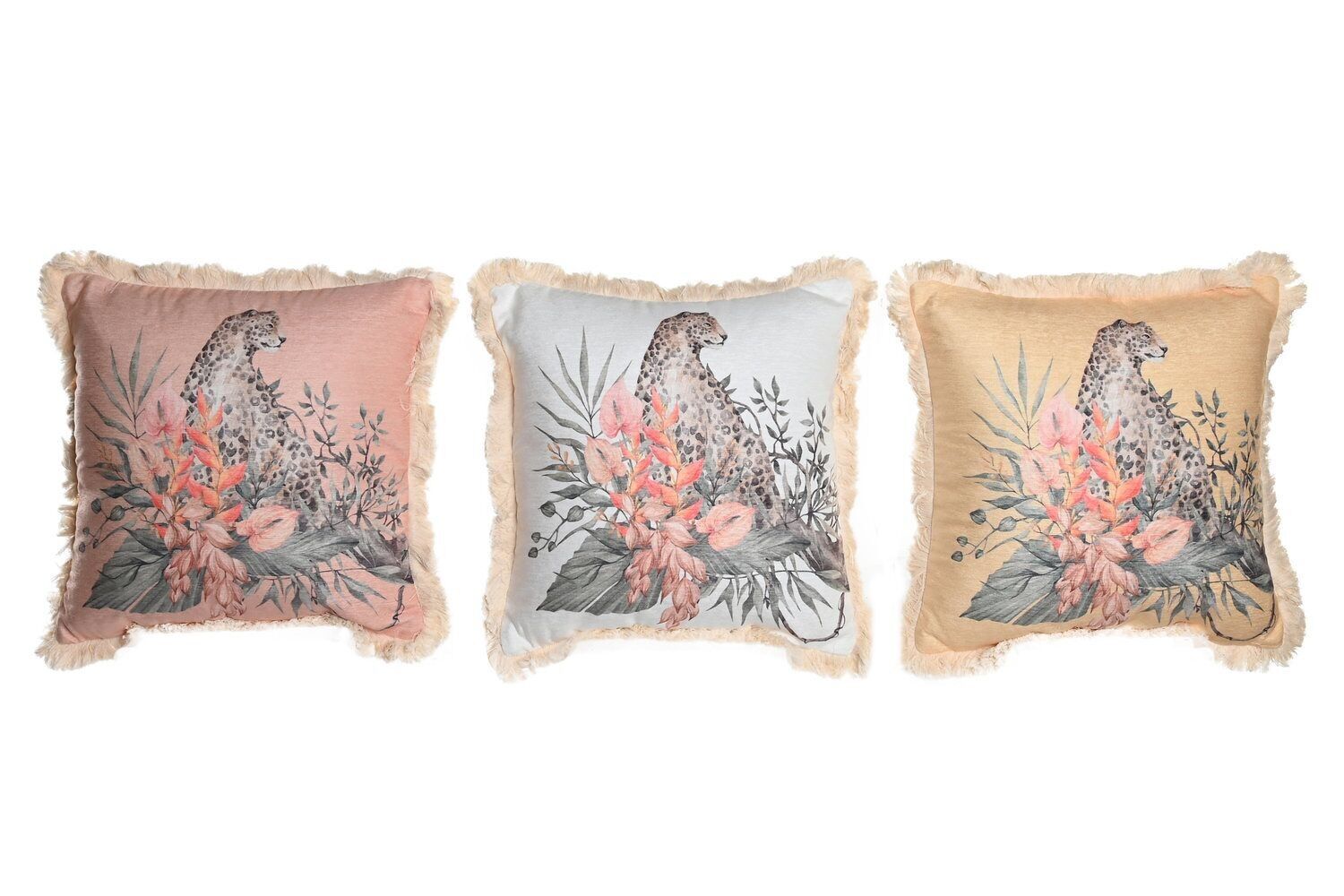 POLYESTER CUSHION 45X15X45 500 GR, LEOPARD 3 ASSORTED. TX205511