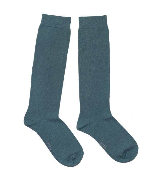 Knee Socks for Women >>Greyish Blue<<  soft cotton