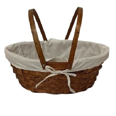 BAMBOO BASKET WITH FOLDING HANDLES