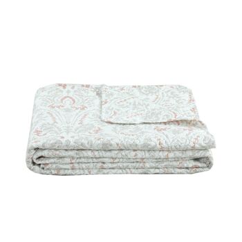 COUVRE-LIT POLYESTER 240X260X1 285 G/M2. FLORAL BRODÉ TX207521 1