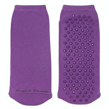 Socquettes antidérapantes pour femmes >>Yoga & Fitness<< Coton doux raisin 1