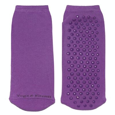 Calzini Antiscivolo da Donna >>Yoga & Fitness<< Morbido cotone color uva