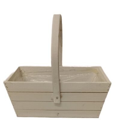 WOODEN POT WITH TABLE HANDLES