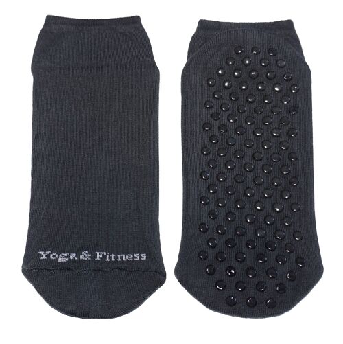 Non-slip Ankle Socks for Women >>Yoga & Fitness<< Anthrazit  soft cotton