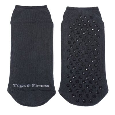 Calzini Antiscivolo da Donna >>Yoga & Fitness<< Morbido cotone antracite