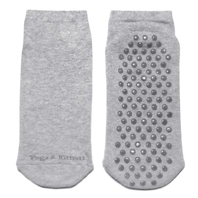 Non-slip Ankle Socks for Women >>Yoga & Fitness<< Mottled Gray  soft cotton