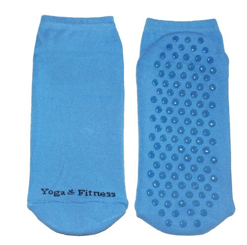Non-slip Ankle Socks for Women >>Yoga & Fitness<< Light Blue  soft cotton