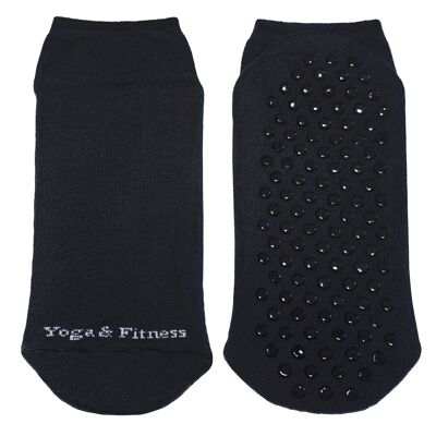 Calcetines Tobilleros Antideslizantes Hombre >>Yoga & Fitness<< Negro