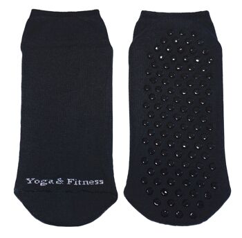 Socquettes Antidérapantes Homme >>Yoga & Fitness<< Noir 1