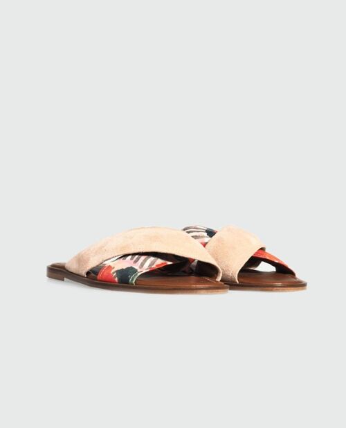 Sandale en daim rose Djerba-pastel