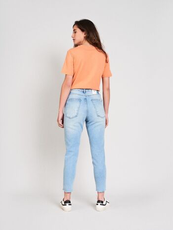 JEAN SLIM POUR FEMME BRUNETTE DÉCHIRÉ SUNNY BLUE 4