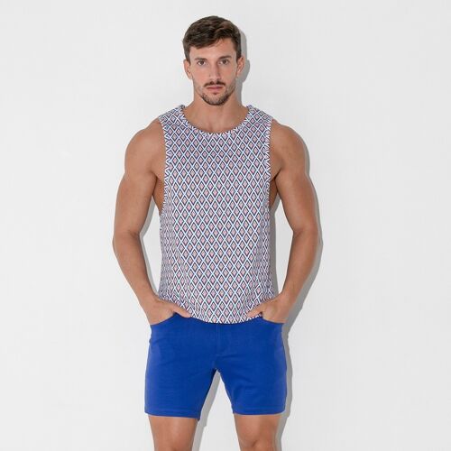 OPEN ARMHOLE TANKTOP STEEL BLUE