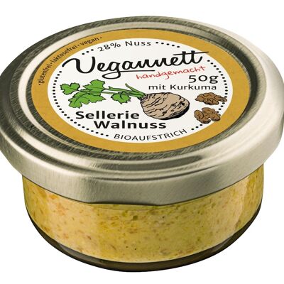 Organic celery with walnut and turmeric spread