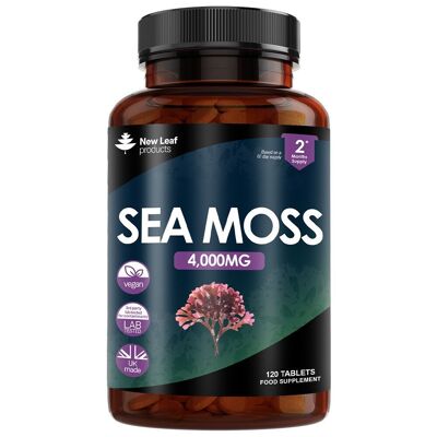 Extracto de tabletas de musgo marino de alta resistencia 4000 mg - 120 tabletas