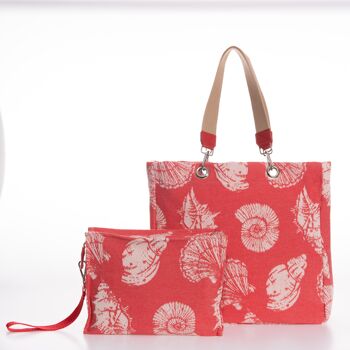 Sac de plage + pochette, Pack SHELLS 2