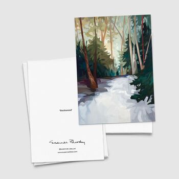 Carte de vœux artistique | Peinture de forêt d’hiver | Bois de roche 2