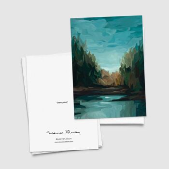 Peinture forêt brumeuse | Carte de voeux d'artiste | Cartes de correspondance 2