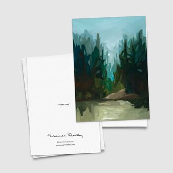 Carte de vœux artistique | Peinture de forêt de pins | Crête des Pins 2