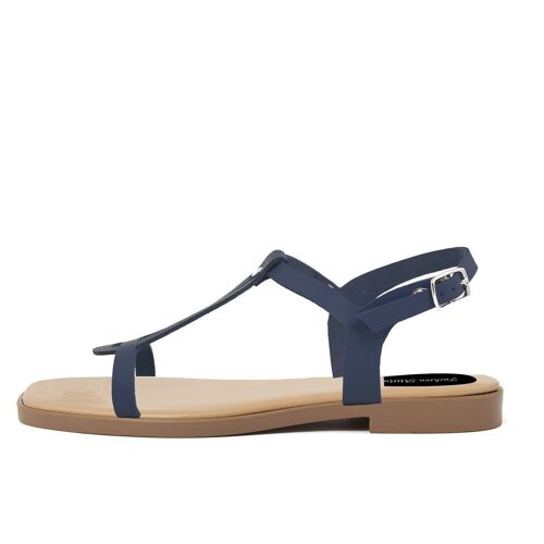 Sandali Flat Made in Italy in pelle colore Blu - FAG_23110MQH_BLUE