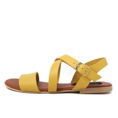 Made in Italy flat sandals in yellow leather - FAG_23195MC_GIALLO
