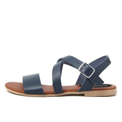 Flat sandals Made in Italy in Blue leather - FAG_23195MC_BLUE