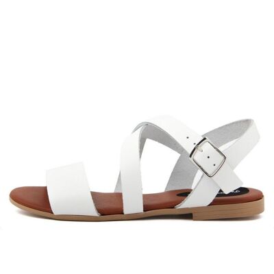 Made in Italy flat sandals in white leather - FAG_23195MC_BIANCO