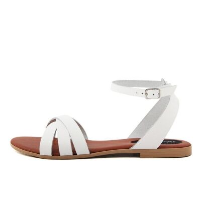 Sandalias planas Made in Italy en piel blanca - FAG_23193MC_BIANCO