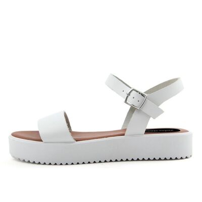 Platform sandals Made in Italy in White leather - FAG_23183MV_BIANCO
