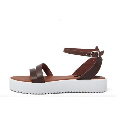 Platform sandals Made in Italy in brown leather - FAG_23177MV_TMORO