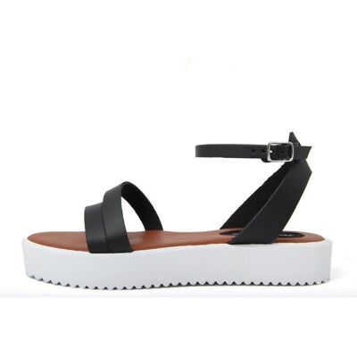 Sandalias con plataforma Made in Italy en cuero Negro - FAG_23177MV_NERO