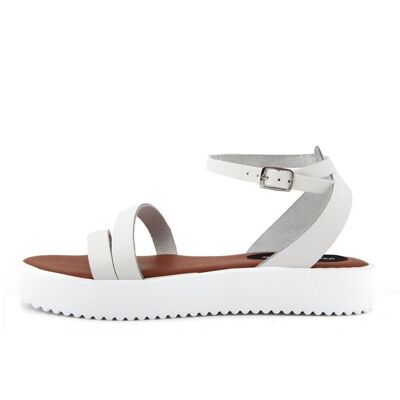 Sandalias con plataforma Made in Italy en piel Blanca - FAG_23177MV_BIANCO