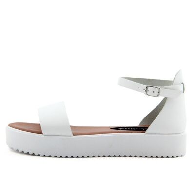 Sandalias con plataforma Made in Italy en piel Blanca - FAG_22106MV_BIANCO