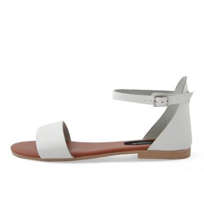 Sandalias planas Made in Italy en piel blanca - FAG_22106MC_BIANCO