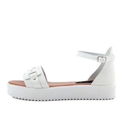 Sandalias con plataforma Made in Italy en piel Blanca - FAG_22105MV_BIANCO