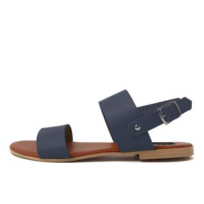 Sandalias planas Made in Italy en piel Azul - FAG_22103MC_BLUE