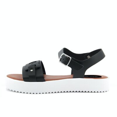 Sandalo in pelle Made in Italy colore Nero - FAG_22104MV_NERO