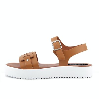 Sandale en cuir Made in Italy de couleur Tan - FAG_22104MV_CUOIO