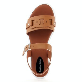 Sandale en cuir Made in Italy de couleur Tan - FAG_22104MV_CUOIO 4