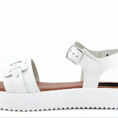 Leather sandal Made in Italy color White - FAG_22104MV_BIANCO