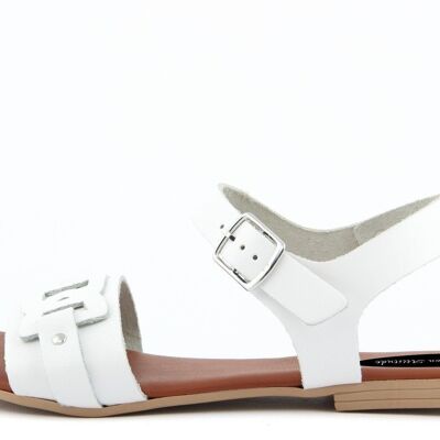 Sandalias planas Made in Italy en piel blanca - FAG_22104MC_BIANCO