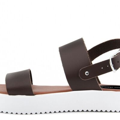 Platform sandals Made in Italy in brown leather - FAG_22103MV_TMORO