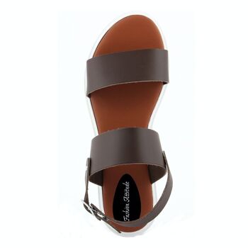 Sandales plateforme Made in Italy en cuir marron - FAG_22103MV_TMORO 4