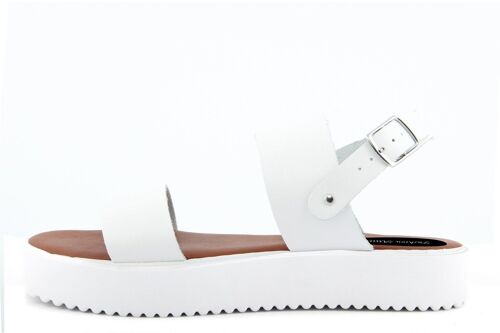 Sandali Platform Made in Italy in pelle colore Bianco - FAG_22103MV_BIANCO